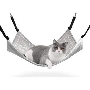 Reversible Cat Hammock, Breathable Pet Cage Hammock with Adjustable Straps